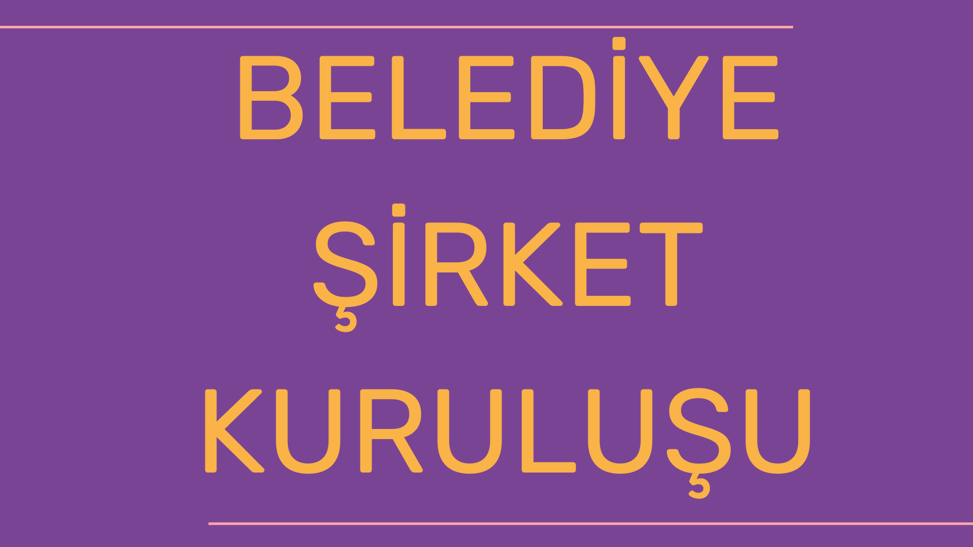Belediye Şirket Kuruluşu Süreci