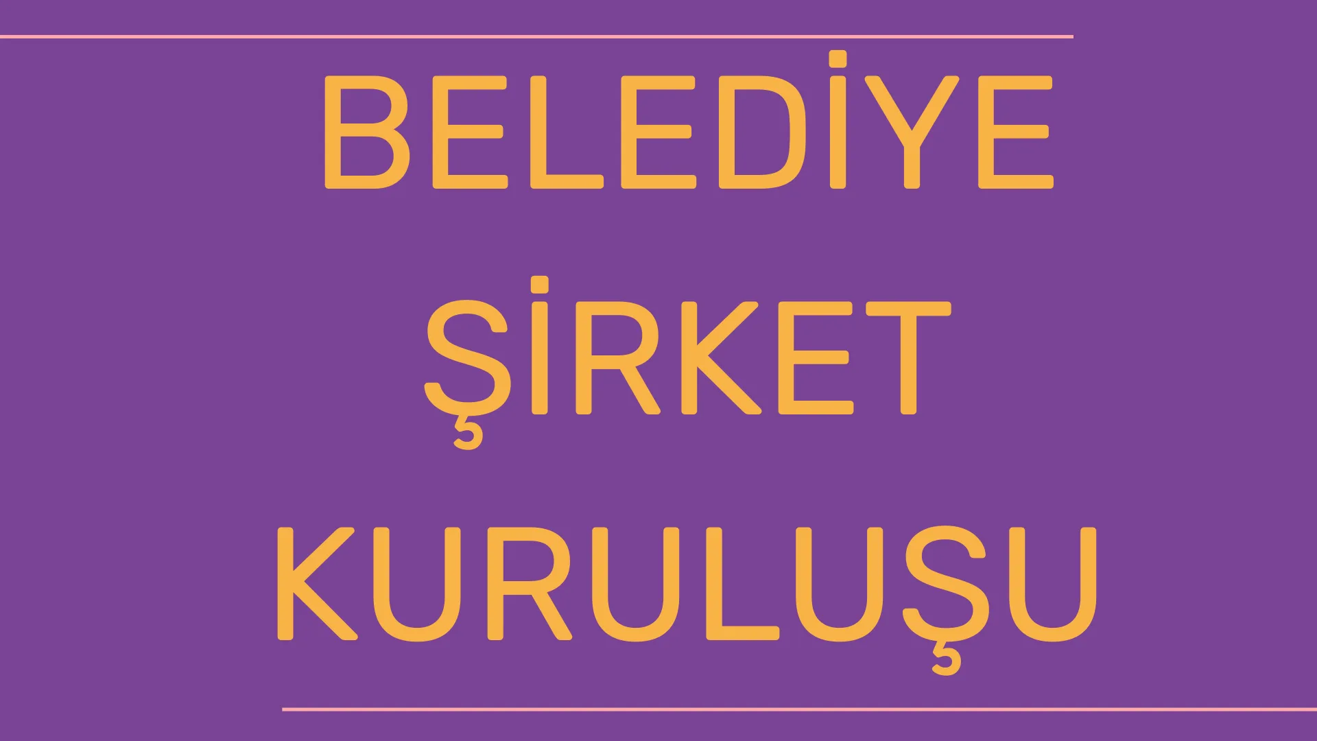 Belediye Şirket Kuruluşu Süreci